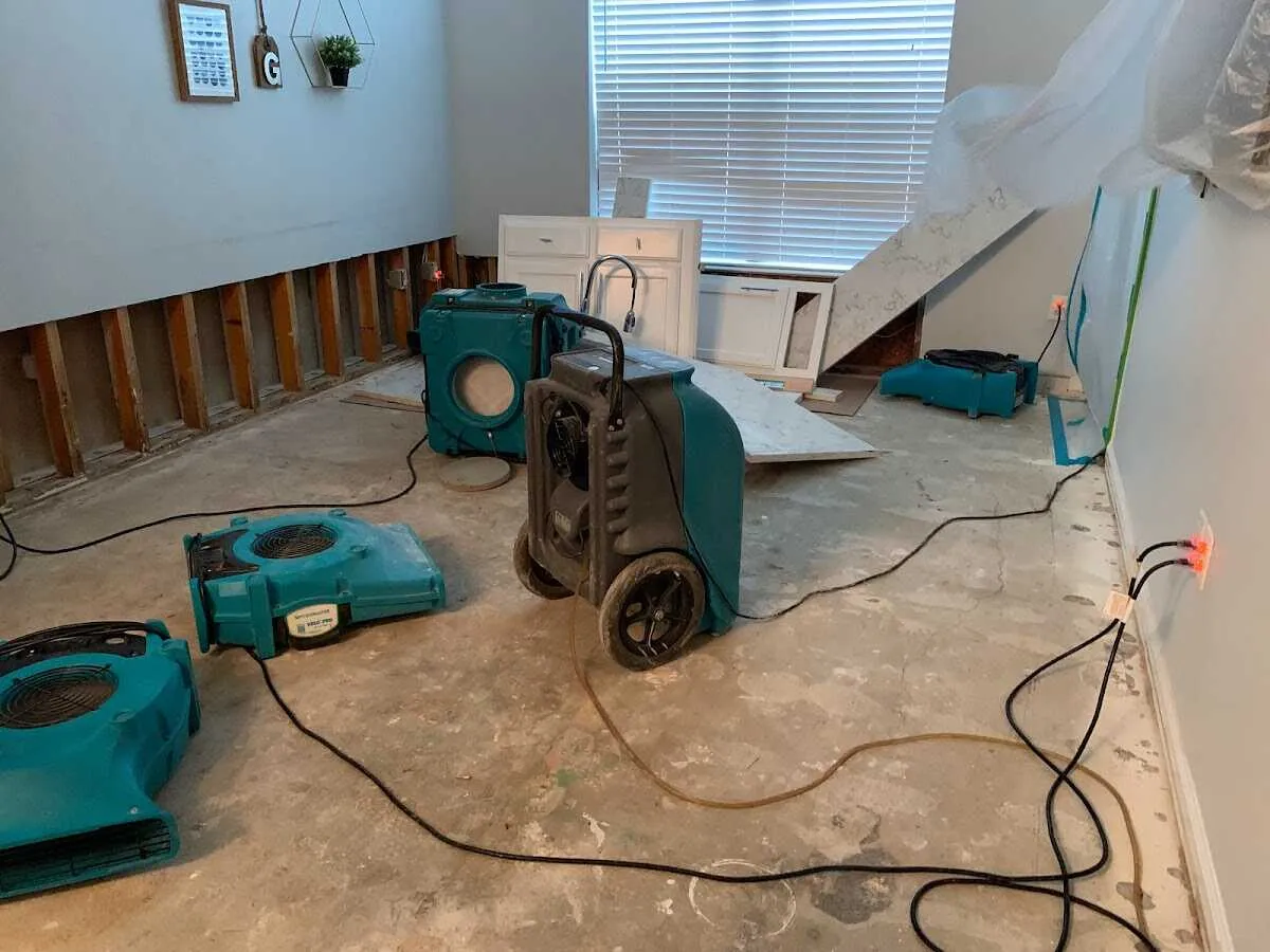Dehumidifier in flood-cut room for Water Extraction & Removal in Bartlett